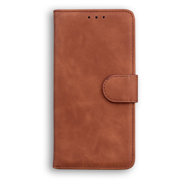 For Blackview A60 Skin Feel Pure Color Flip Leather Phone Case(Brown)