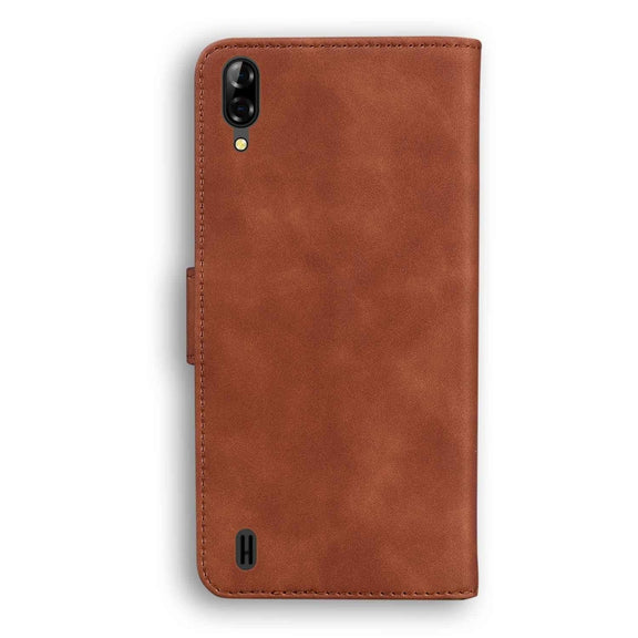 For Blackview A60 Skin Feel Pure Color Flip Leather Phone Case(Brown)