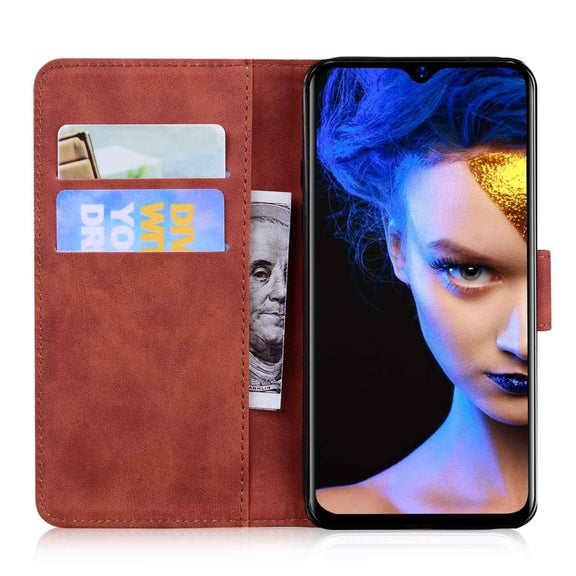 For Blackview A60 Skin Feel Pure Color Flip Leather Phone Case(Brown)
