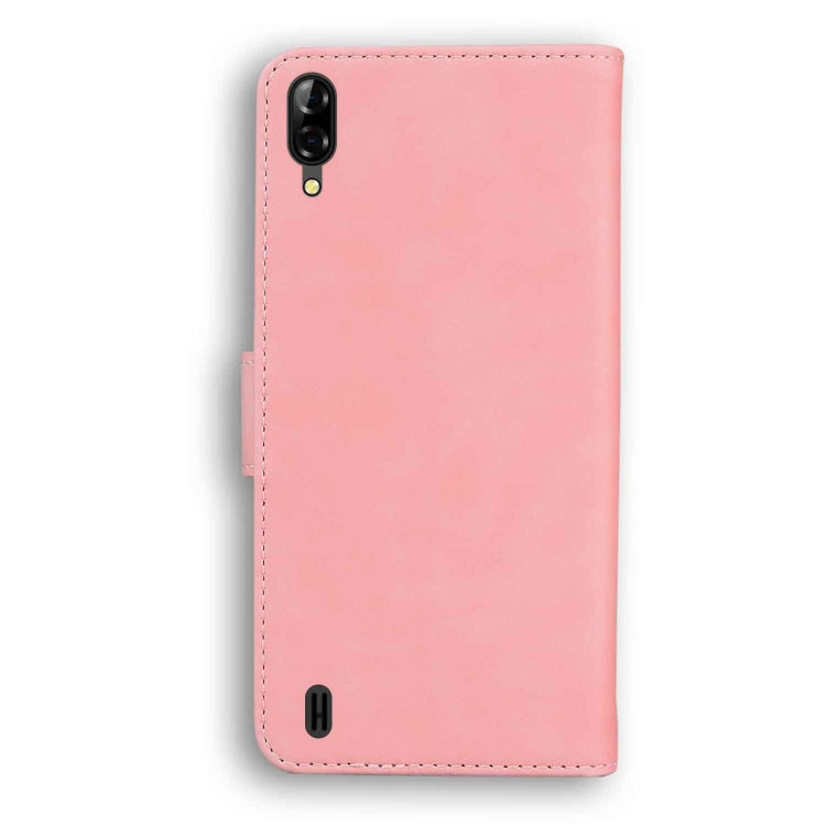 For Blackview A60 Skin Feel Pure Color Flip Leather Phone Case(Pink)