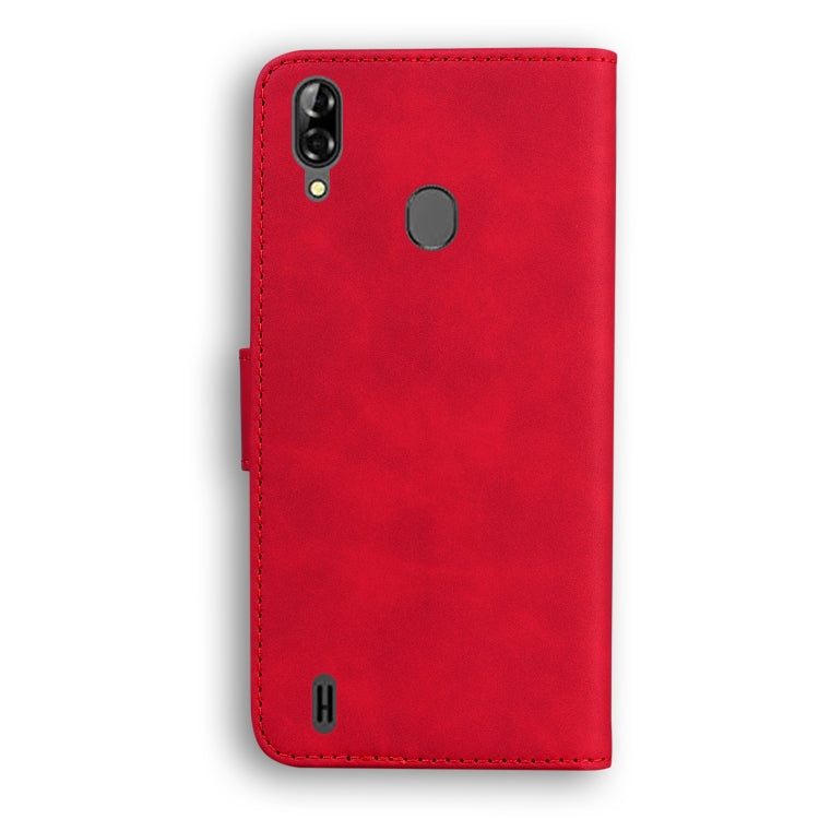 For Blackview A60 Pro Skin Feel Pure Color Flip Leather Phone Case(Red)