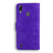 For Blackview A60 Pro Skin Feel Pure Color Flip Leather Phone Case(Purple)