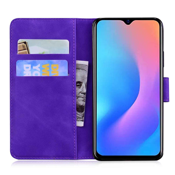 For Blackview A60 Pro Skin Feel Pure Color Flip Leather Phone Case(Purple)