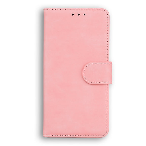For Blackview A60 Pro Skin Feel Pure Color Flip Leather Phone Case(Pink)