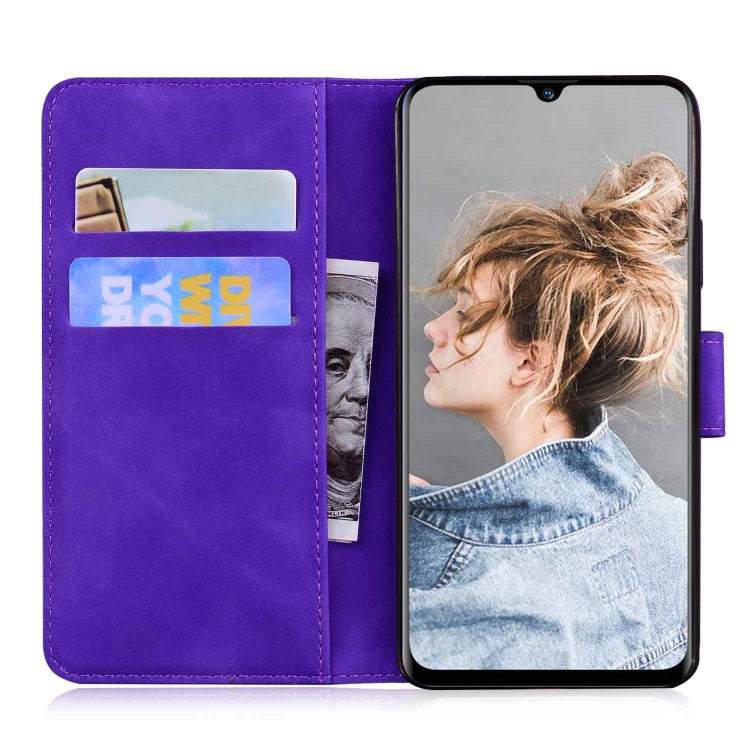 For Blackview A80 Skin Feel Pure Color Flip Leather Phone Case(Purple)
