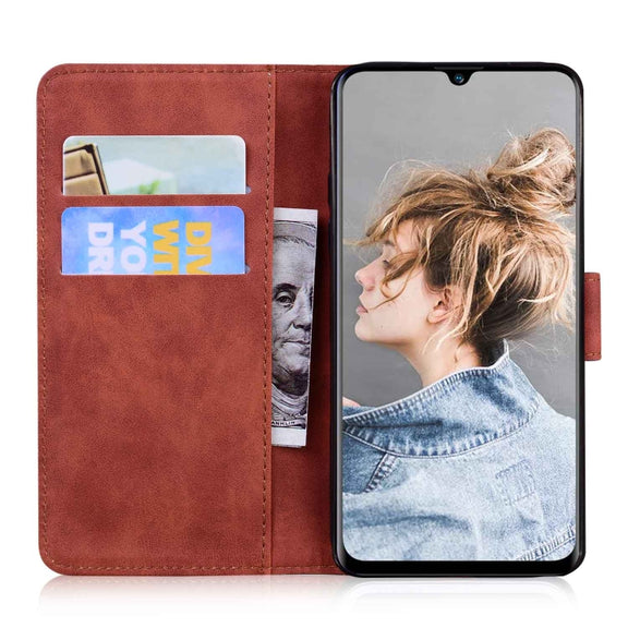 For Blackview A80 Skin Feel Pure Color Flip Leather Phone Case(Brown)