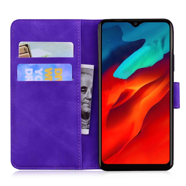 For Blackview A80 Pro Skin Feel Pure Color Flip Leather Phone Case(Purple)