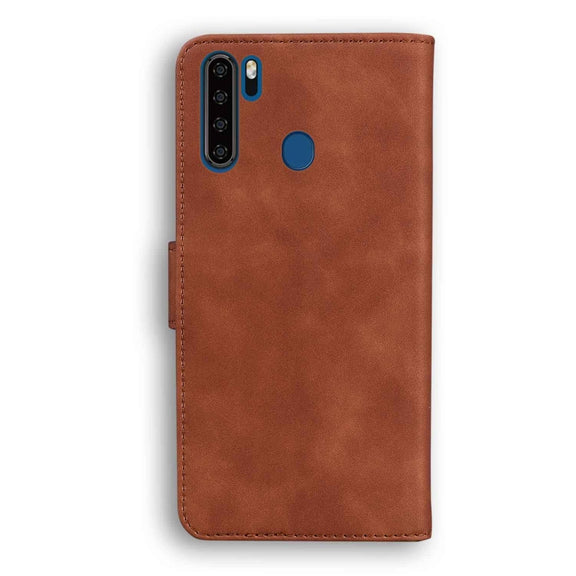 For Blackview A80 Pro Skin Feel Pure Color Flip Leather Phone Case(Brown)