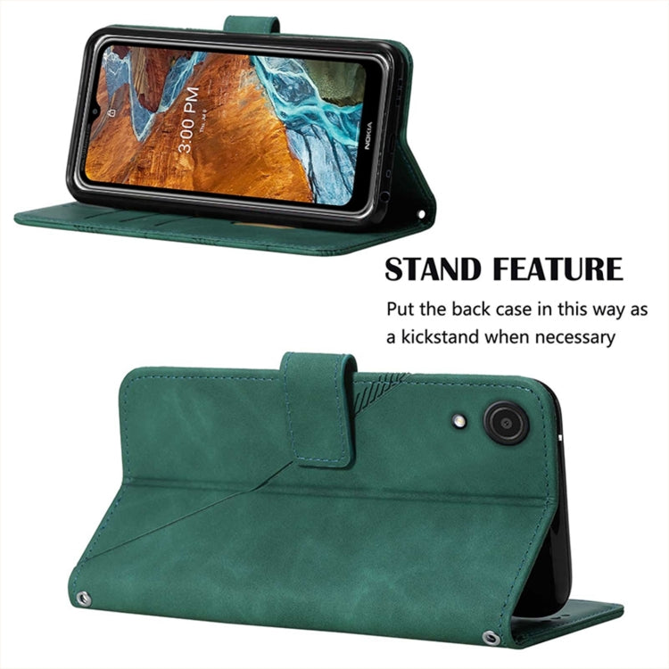 For Samsung Galaxy A03 Core Crossbody 3D Embossed Flip Leather Phone Case(Dark Green)