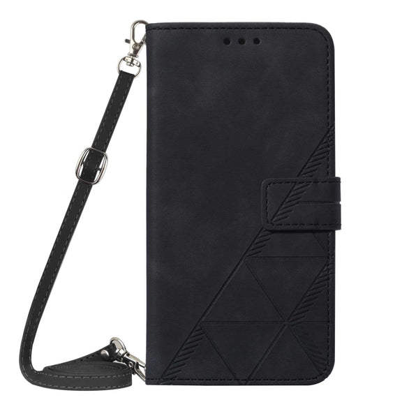 For Xiaomi Redmi 9 / 9 Power / Poco M2 Crossbody 3D Embossed Flip Leather Phone Case(Black)