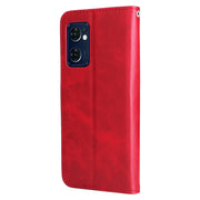 For OPPO Reno7 5G / Find X5 Lite International Version Fashion Calf Texture Zipper Horizontal Flip Leather Case(Red)