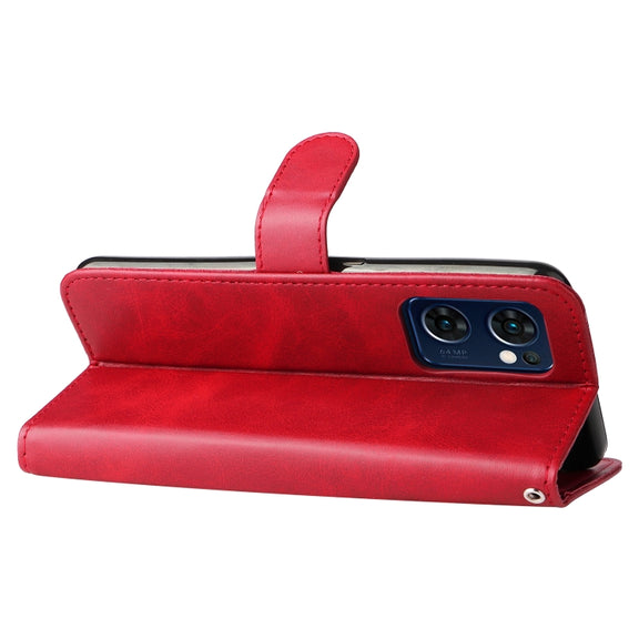 For OPPO Reno7 5G / Find X5 Lite International Version Fashion Calf Texture Zipper Horizontal Flip Leather Case(Red)