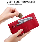 For OPPO Reno7 5G / Find X5 Lite International Version Fashion Calf Texture Zipper Horizontal Flip Leather Case(Red)