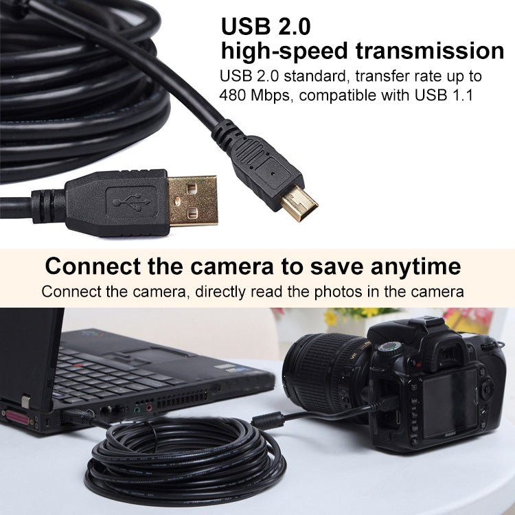 20m Mini 5 Pin to USB 2.0 Camera Extension Data Cable
