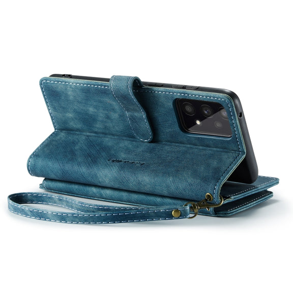 For Samsung Galaxy A53 5G CaseMe C30 Multifunctional Phone Leather Case with Holder & Card Slot & Wallet(Blue)