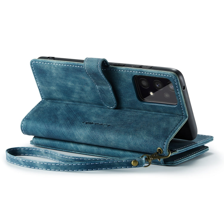 For Samsung Galaxy A53 5G CaseMe C30 Multifunctional Phone Leather Case with Holder & Card Slot & Wallet(Blue)