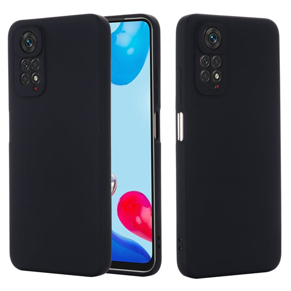 For Xiaomi Redmi Note 11 Pro 4G / 5G Pure Color Liquid Silicone Shockproof Phone Case(Black)
