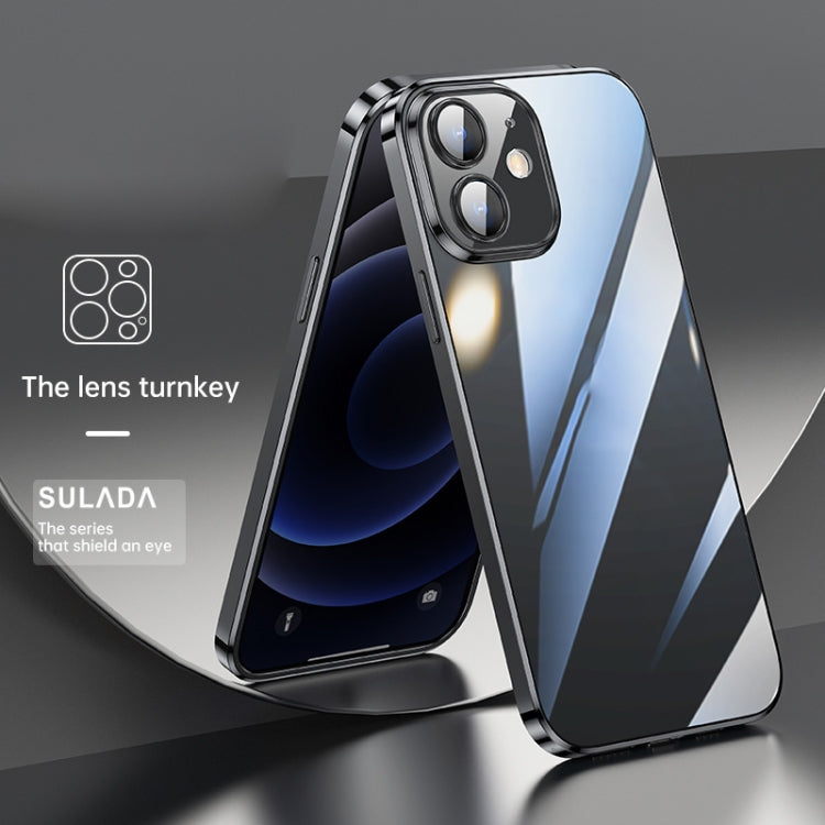 For iPhone 11 SULADA Lens Protector Plated Clear Case (Black)
