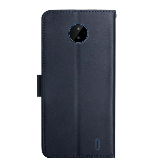 For Nokia C10 / C20 Genuine Leather Fingerprint-proof Horizontal Flip Phone Case(Blue)