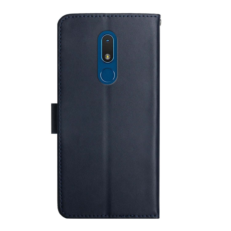 For Nokia C3 Genuine Leather Fingerprint-proof Horizontal Flip Phone Case(Blue)