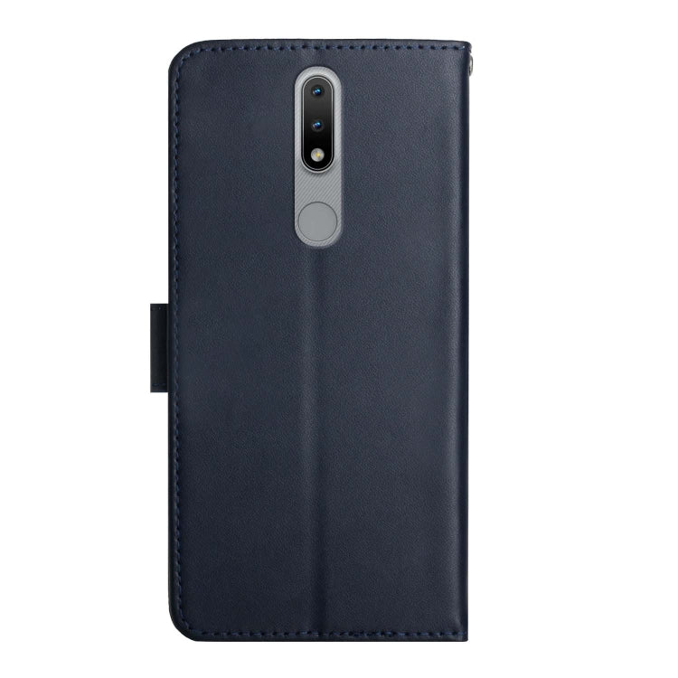 For Nokia 2.4 Genuine Leather Fingerprint-proof Horizontal Flip Phone Case(Blue)