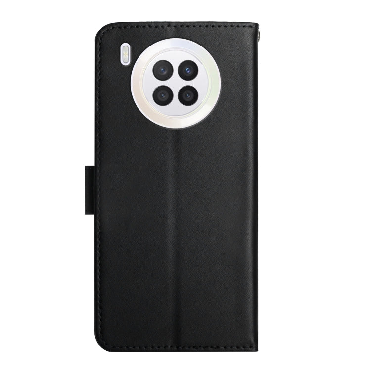 For Huawei Nova 8i/Honor 50 Lite Global Genuine Leather Fingerprint-proof Horizontal Flip Phone Case(Black)