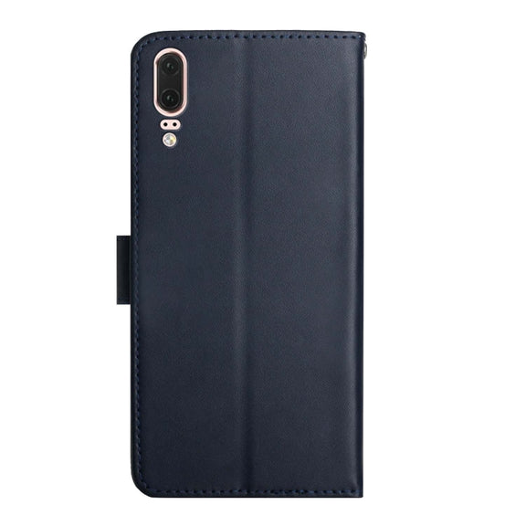 For Huawei P20 Genuine Leather Fingerprint-proof Horizontal Flip Phone Case(Blue)