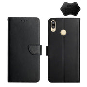 For Huawei P20 Lite Genuine Leather Fingerprint-proof Horizontal Flip Phone Case(Black)