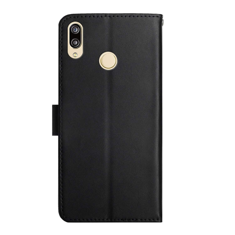 For Huawei P20 Lite Genuine Leather Fingerprint-proof Horizontal Flip Phone Case(Black)