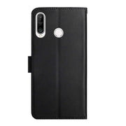 For Huawei P30 Lite Genuine Leather Fingerprint-proof Horizontal Flip Phone Case(Black)