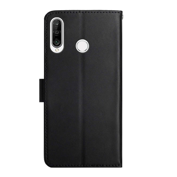 For Huawei P30 Lite Genuine Leather Fingerprint-proof Horizontal Flip Phone Case(Black)