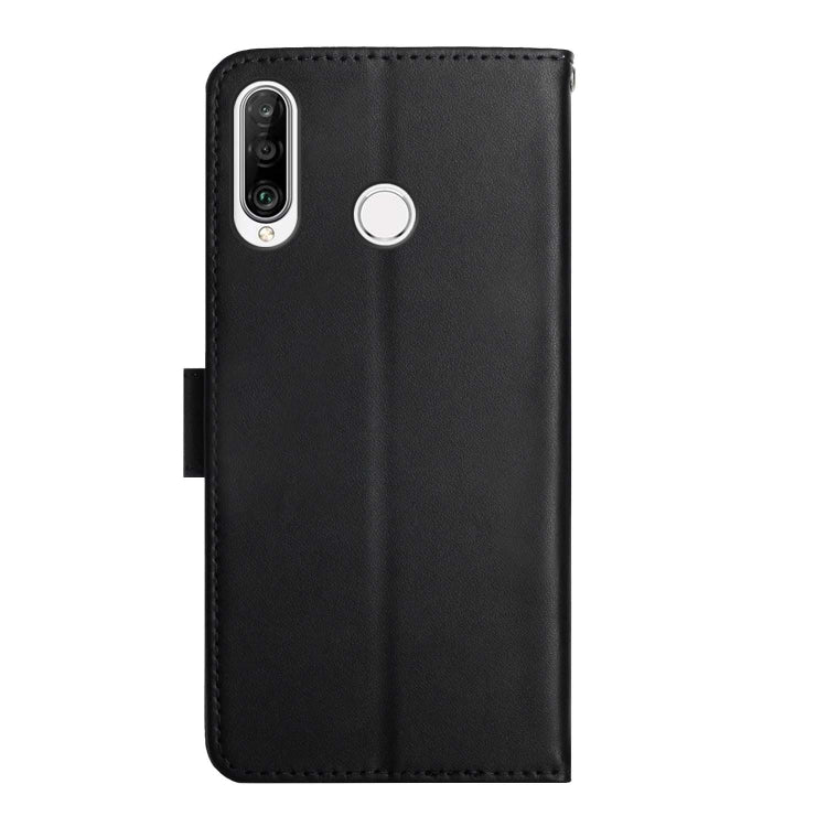 For Huawei P30 Lite Genuine Leather Fingerprint-proof Horizontal Flip Phone Case(Black)