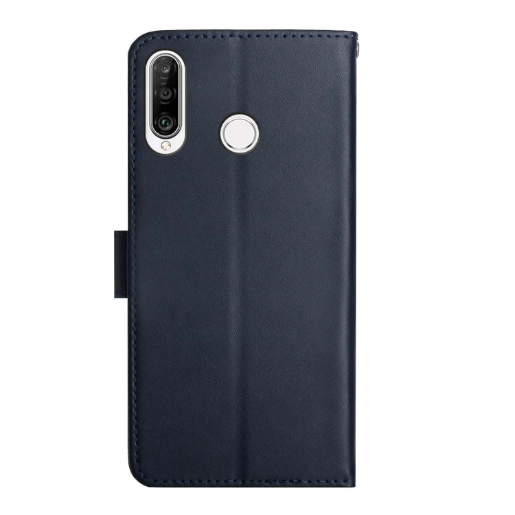 For Huawei P30 Lite Genuine Leather Fingerprint-proof Horizontal Flip Phone Case(Blue)
