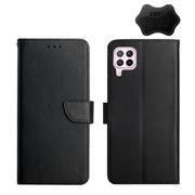 For Huawei P40 Lite Genuine Leather Fingerprint-proof Horizontal Flip Phone Case(Black)