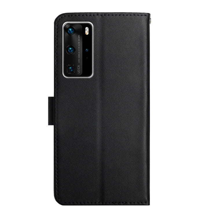 For Huawei P40 Pro Genuine Leather Fingerprint-proof Horizontal Flip Phone Case(Black)