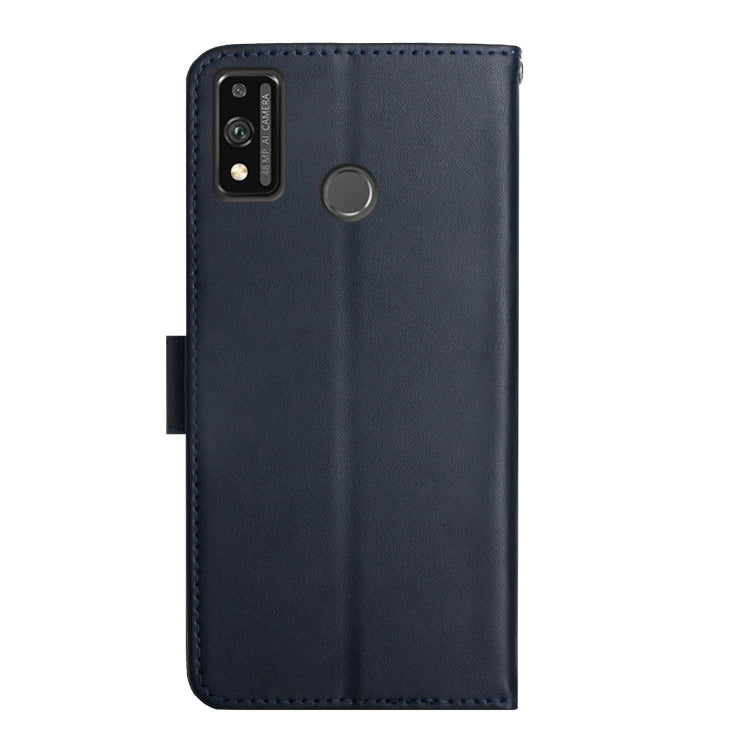 For Honor 9X Lite Genuine Leather Fingerprint-proof Horizontal Flip Phone Case(Blue)
