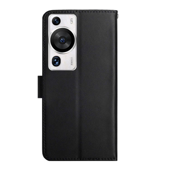 For Huawei P60 Pro Genuine Leather Fingerprint-proof Horizontal Flip Phone Case(Black)