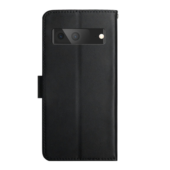 For Google Pixel 7 Genuine Leather Fingerprint-proof Horizontal Flip Phone Case(Black)