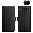 For Google Pixel 6a Genuine Leather Fingerprint-proof Horizontal Flip Phone Case(Black) - Google Cases by PMC TechLife | Online Shopping South Africa | PMC TechLife