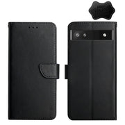 For Google Pixel 6a Genuine Leather Fingerprint-proof Horizontal Flip Phone Case(Black)
