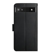 For Google Pixel 6a Genuine Leather Fingerprint-proof Horizontal Flip Phone Case(Black)