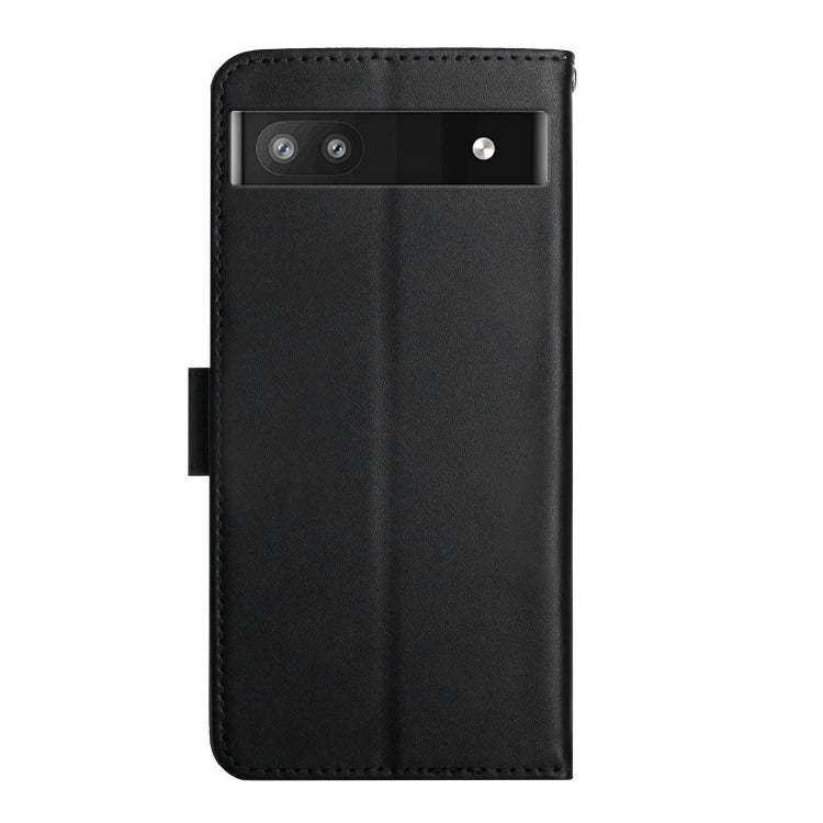 For Google Pixel 6a Genuine Leather Fingerprint-proof Horizontal Flip Phone Case(Black)