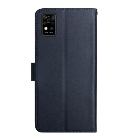 For ZTE Blade A31 Genuine Leather Fingerprint-proof Horizontal Flip Phone Case(Blue)