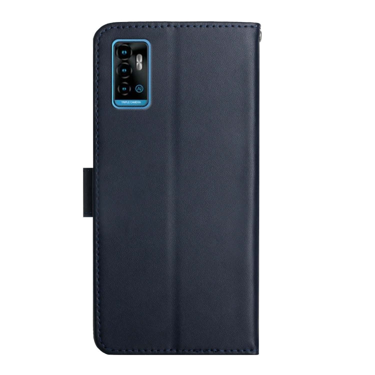 For ZTE Blade A71 Genuine Leather Fingerprint-proof Horizontal Flip Phone Case(Blue)