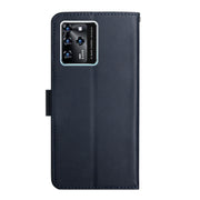 For ZTE Blade V30 Genuine Leather Fingerprint-proof Horizontal Flip Phone Case(Blue)