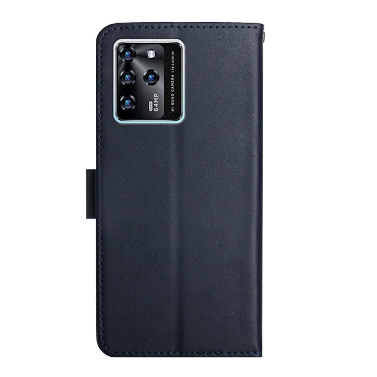 For ZTE Blade V30 Genuine Leather Fingerprint-proof Horizontal Flip Phone Case(Blue)
