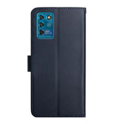 For ZTE Blade V30 Vita Genuine Leather Fingerprint-proof Horizontal Flip Phone Case(Blue)