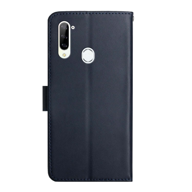 For ZTE Libero 5G Genuine Leather Fingerprint-proof Horizontal Flip Phone Case(Blue)