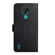 For Motorola Moto E7 Genuine Leather Fingerprint-proof Horizontal Flip Phone Case(Black)