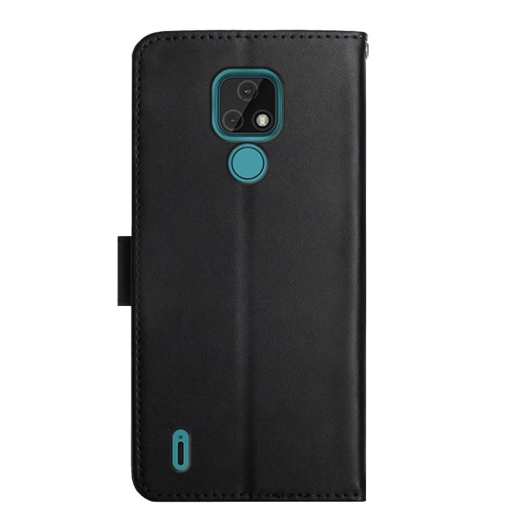 For Motorola Moto E7 Genuine Leather Fingerprint-proof Horizontal Flip Phone Case(Black)